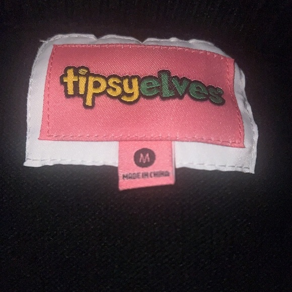 Tipsy Elves Women’s Black CHRISTMAS LIGHT STRAND SEQUIN SWEATER DRESS | NEW!!🖤🖤 - Picture 10 of 10